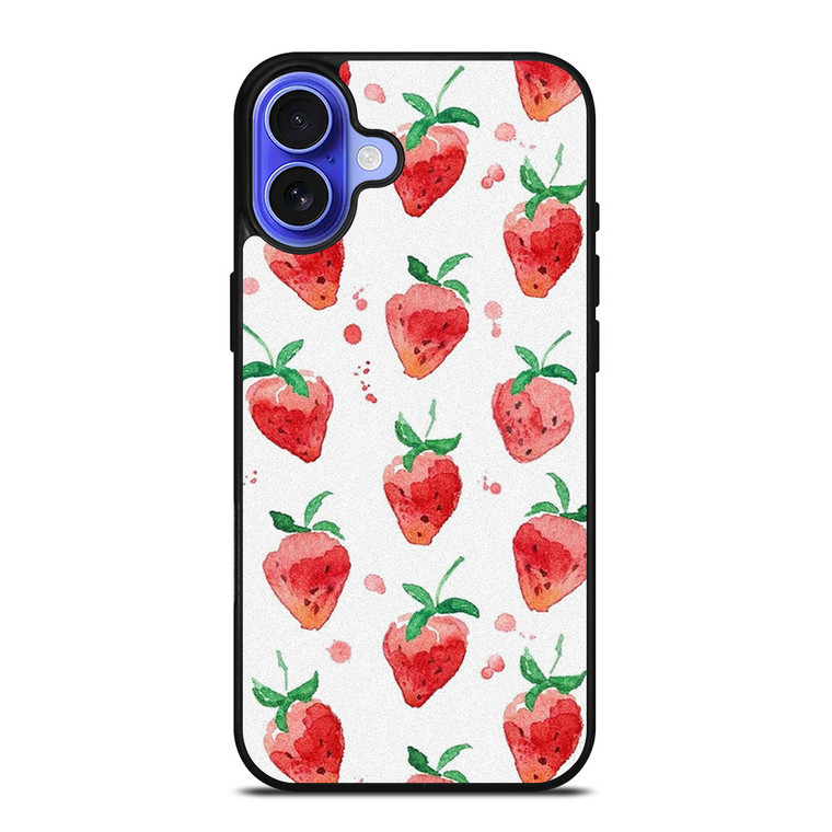 STRAWBERRY BRUSHED PATTERN iPhone 16 Case Cover
