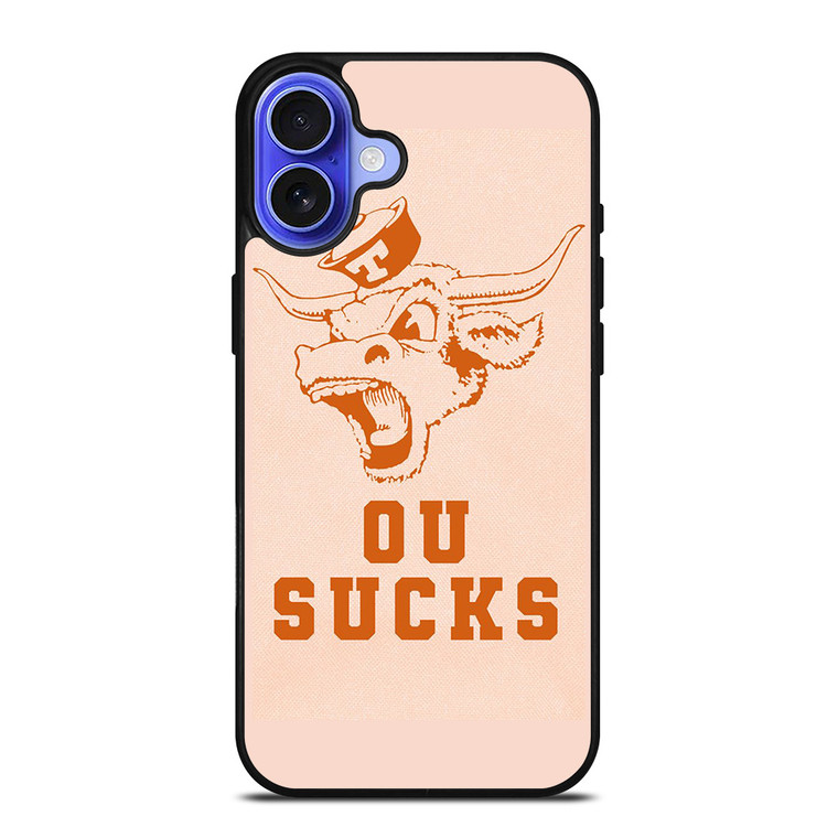 TEXAS LONGHORN ICON OU SUCKS LOGO FOOTBALL UNIVERSITY iPhone 16 Case Cover