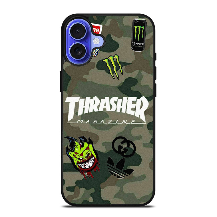 THRASHER SKATEBOARD CAMO COLLAGE iPhone 16 Case Cover