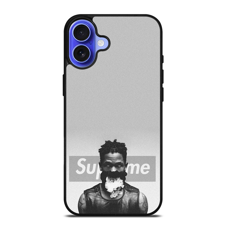 TRAVIS SCOTT SUPREME BLACK WHITE iPhone 16 Case Cover