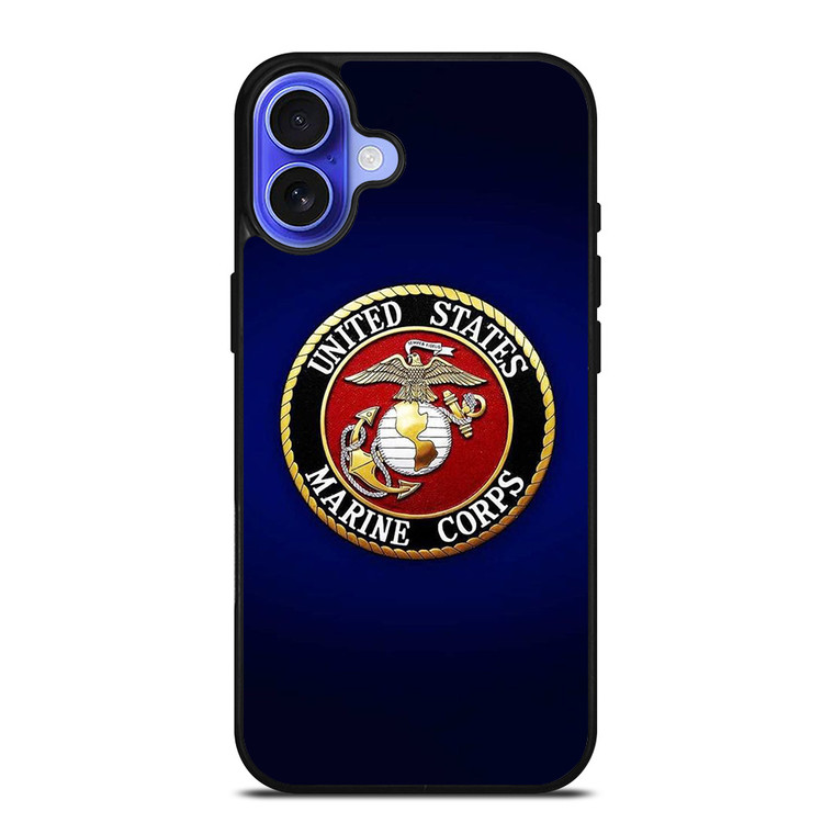 UNITED STATES US MARINE CORPS LOGO BLUE iPhone 16 Case Cover
