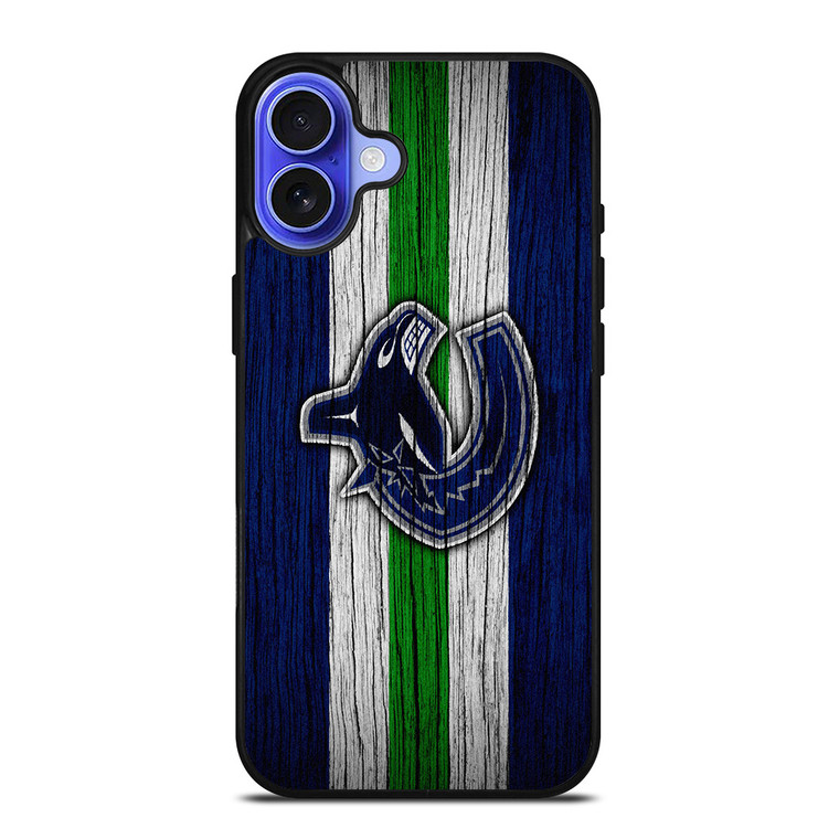 VANCOUVER CANUCKS WOODEN LOGO iPhone 16 Case Cover