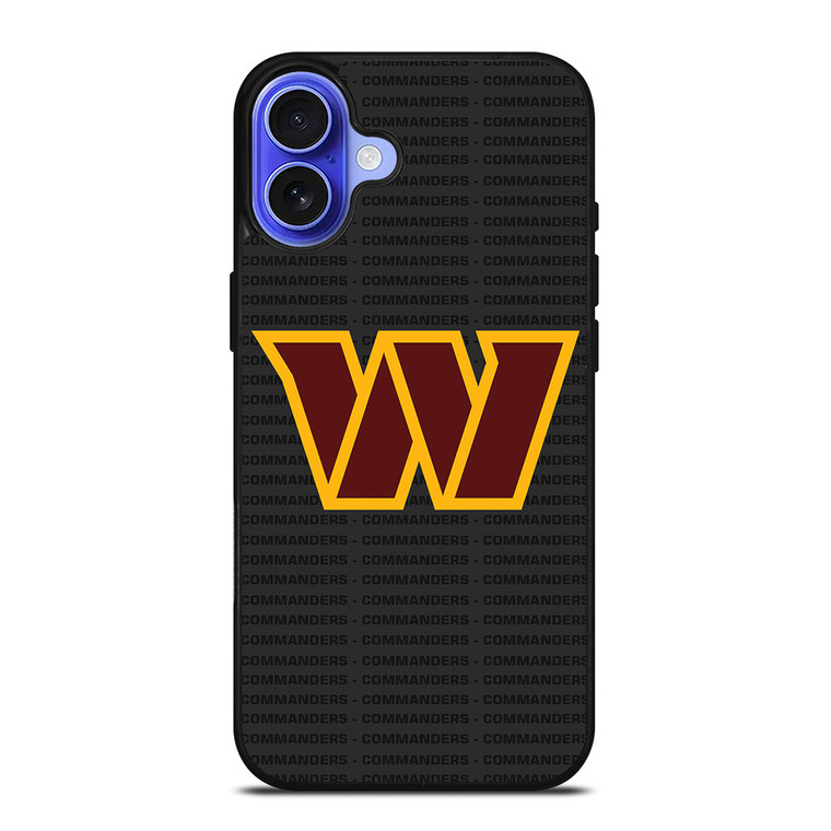 WASHINGTON COMMANDERS FOOTBALL TEXT iPhone 16 Case Cover