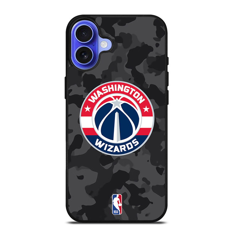 WASHINGTON WIZARDS BLACK CAMO iPhone 16 Case Cover WASHINGTON WIZARDS BLACK CAMO iPhone 16 Case Cover