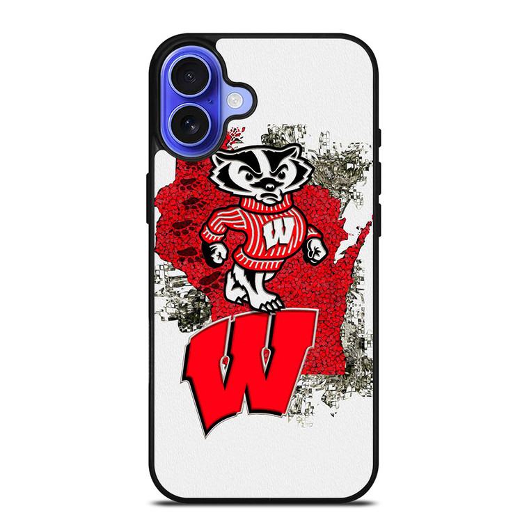 WISCONSIN BADGERS UNIVERSITY FOOTBALL LOGO iPhone 16 Case Cover