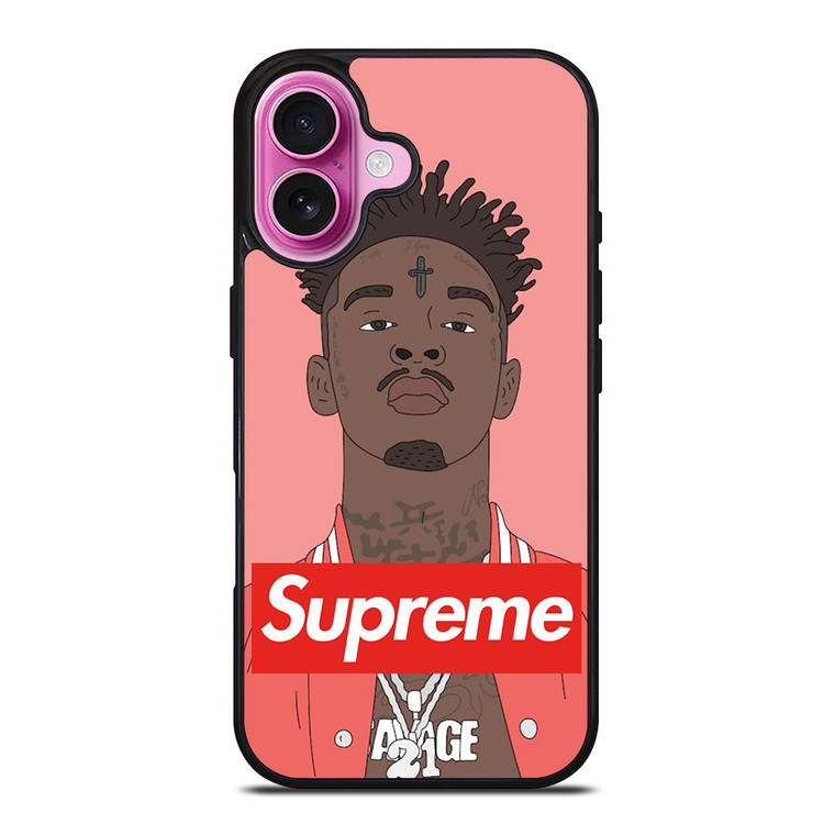 21 SAVAGE PINK SUPREME iPhone 16 Plus Case Cover