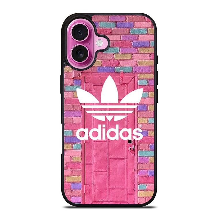 ADIDAS LOGO PINK WALL iPhone 16 Plus Case Cover