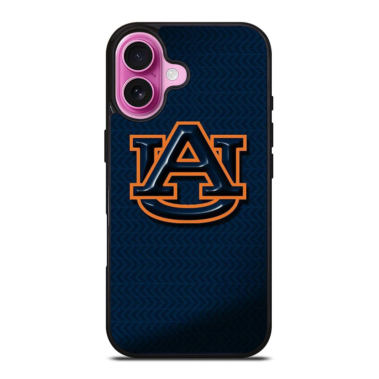 AUBRUN TIGERS FOOTBALL UNIVERSITY TEAM LOGO BLUE iPhone 16 Plus Case Cover