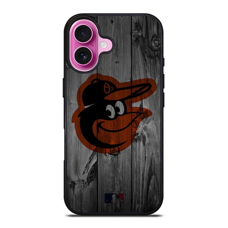 BALTIMORE ORIOLES BASEBALL MLB WOOD LOGO iPhone 16 Plus Case Cover