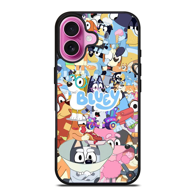 BLUEY CARTOON CHARACTERS COLLAGE iPhone 16 Plus Case Cover