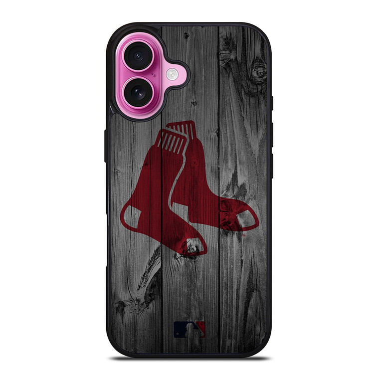 BOSTON RED SOX BASEBALL MLB WOOD LOGO iPhone 16 Plus Case Cover