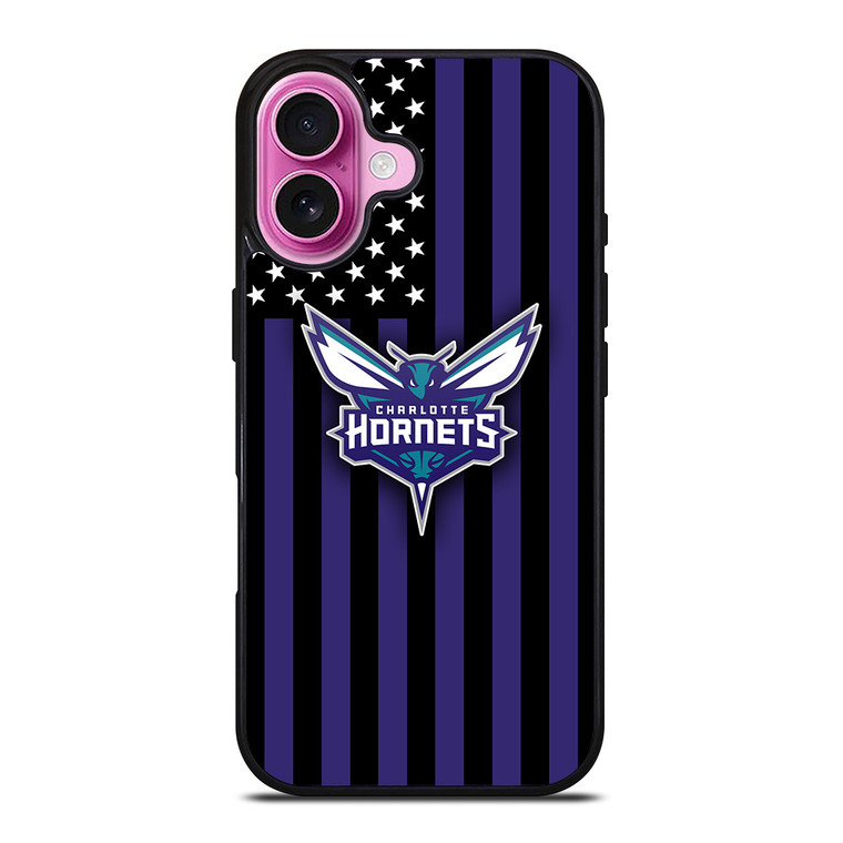 CHARLOTTE HORNETS NBA USA FLAG iPhone 16 Plus Case Cover
