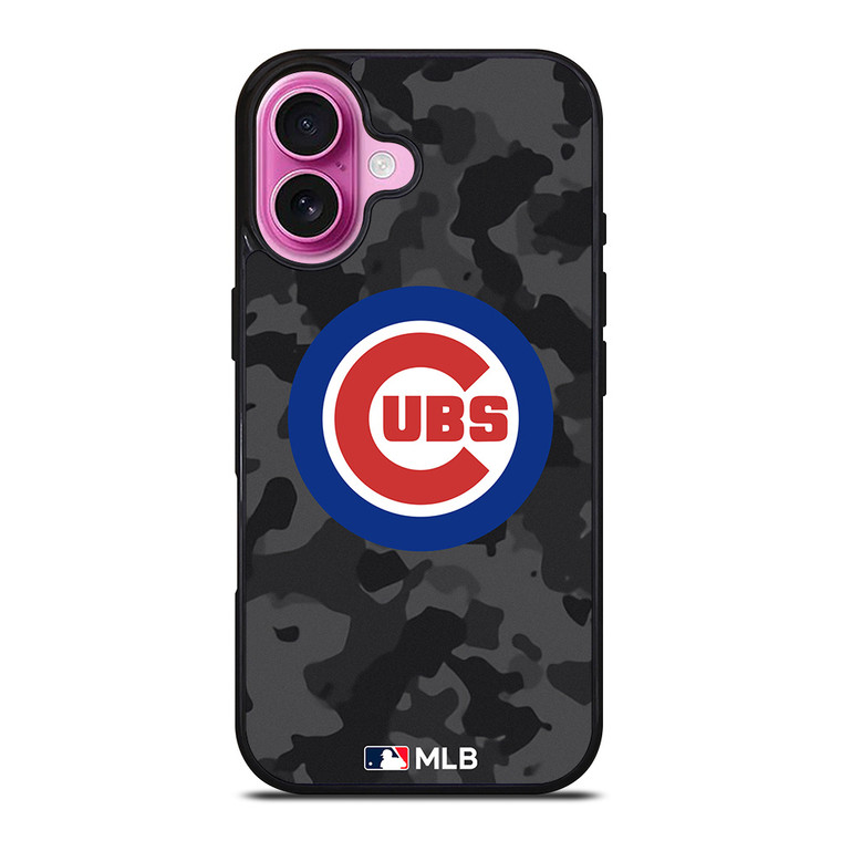 CHICAGO CUBS BASEBALL BLACK CAMO iPhone 16 Plus Case Cover