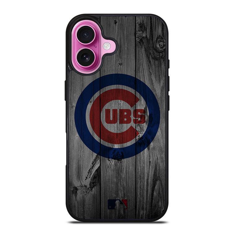 CHICAGO CUBS BASEBALL MLB WOOD LOGO iPhone 16 Plus Case Cover