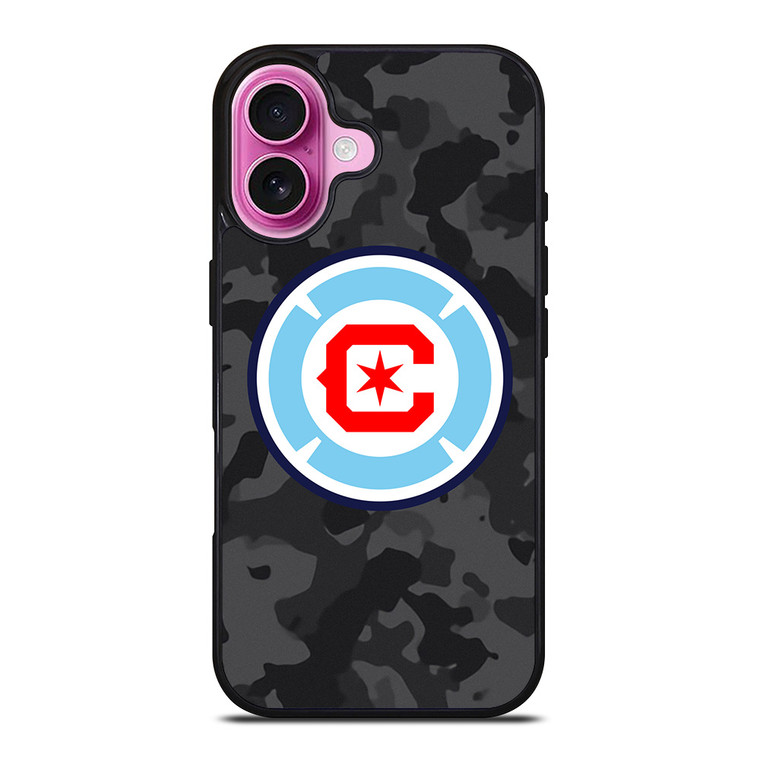 CHICAGO FIRE MLS BLACK CAMO iPhone 16 Plus Case Cover
