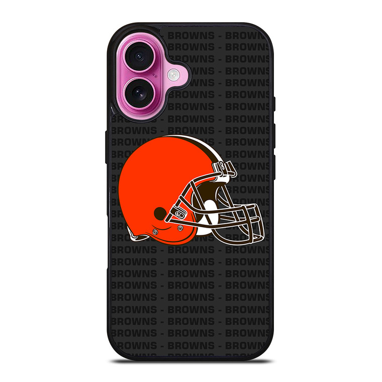 CLEVELAND BROWNS FOOTBALL TEXT iPhone 16 Plus Case Cover