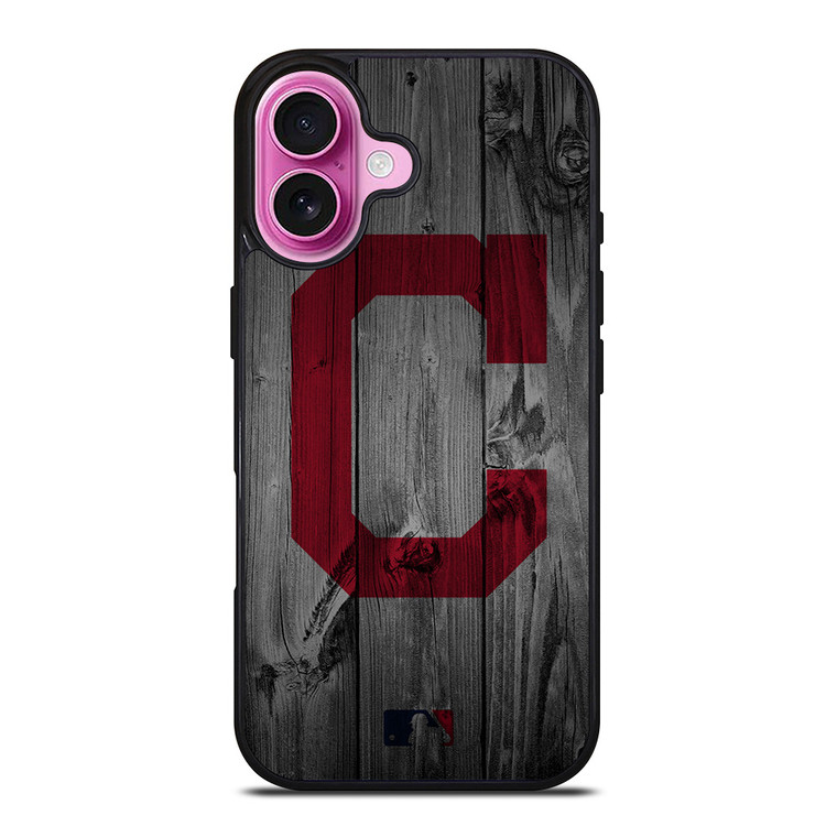 CLEVELAND GUARDIANS BASEBALL MLB WOOD LOGO iPhone 16 Plus Case Cover