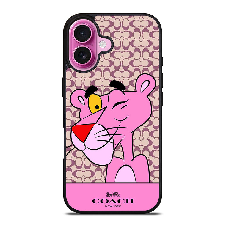 COACH NEW YORK LOGO X PINK PANTHER iPhone 16 Plus Case Cover COACH NEW YORK LOGO X PINK PANTHER iPhone 16 Plus Case Cover