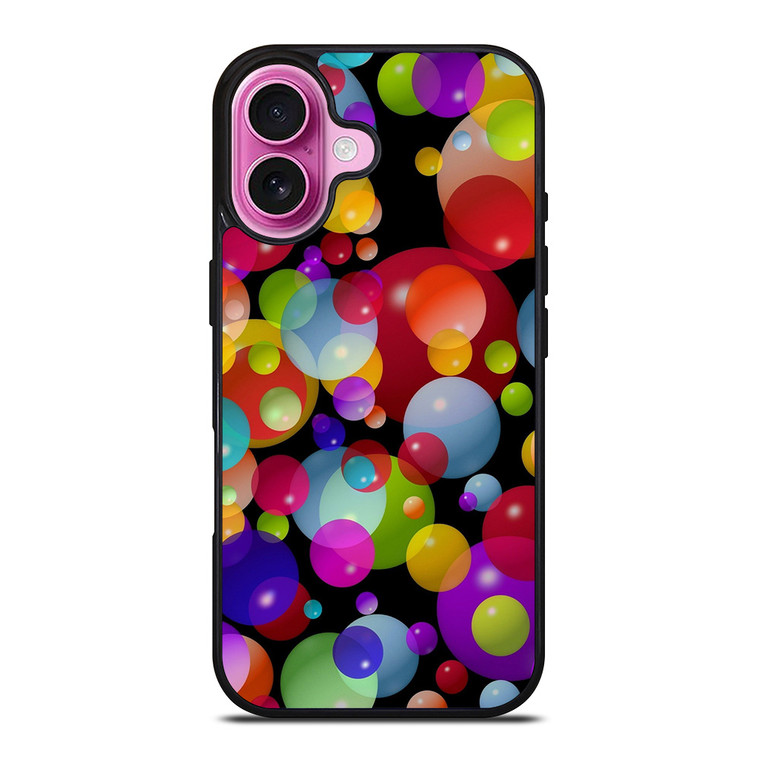 COLURFUL BUBBLES PATTERN iPhone 16 Plus Case Cover