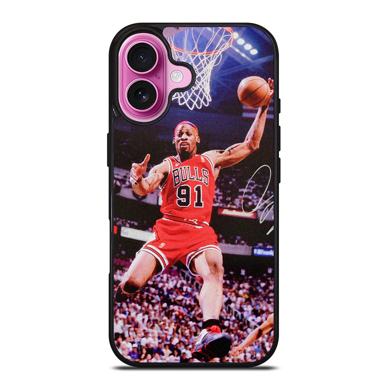 DENNIS RODMAN CHICAGO BULLS NBA iPhone 16 Plus Case Cover