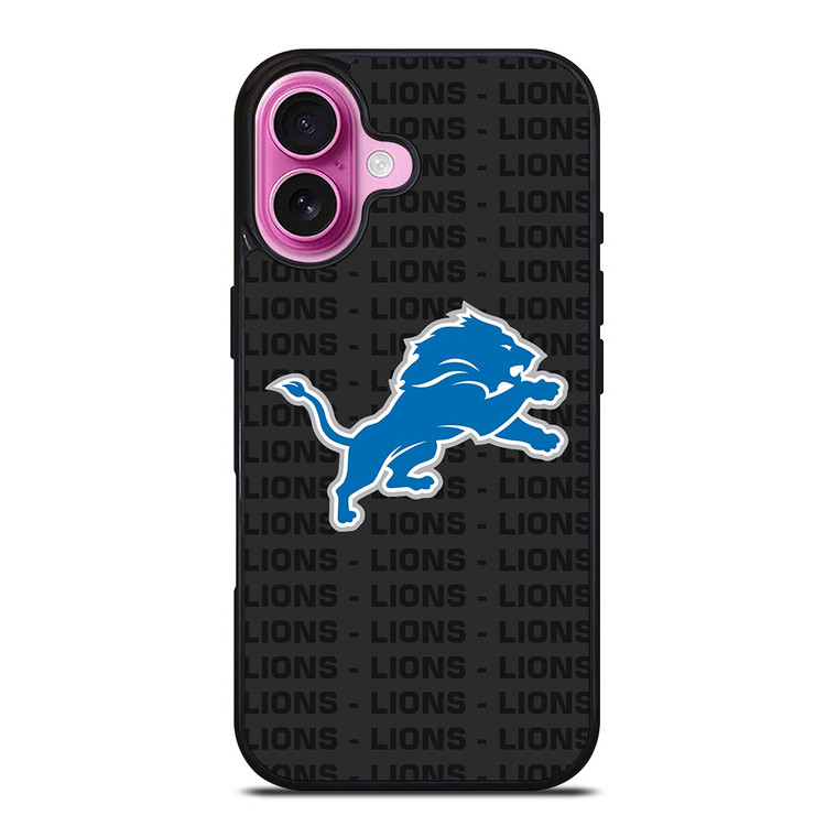 DETROIT LIONS FOOTBALL TEXT iPhone 16 Plus Case Cover