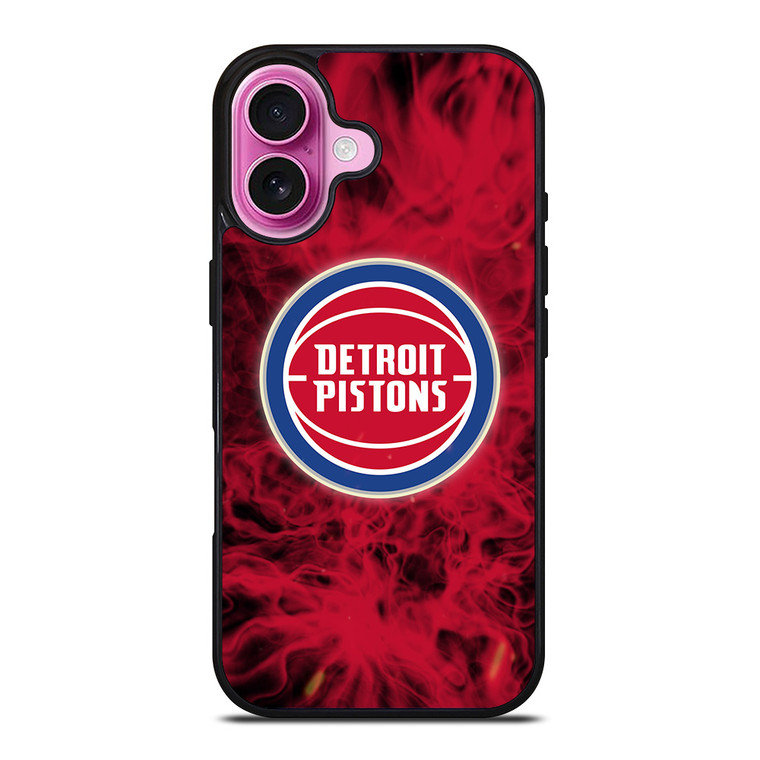 DETROIT PISTONS BASKETBALL NBA FIRE iPhone 16 Plus Case Cover