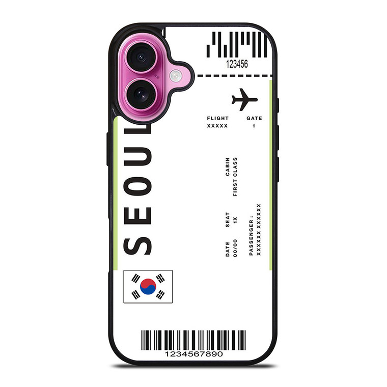 FLIGHT TICKETS SEOUL SOUTH KOREA iPhone 16 Plus Case Cover