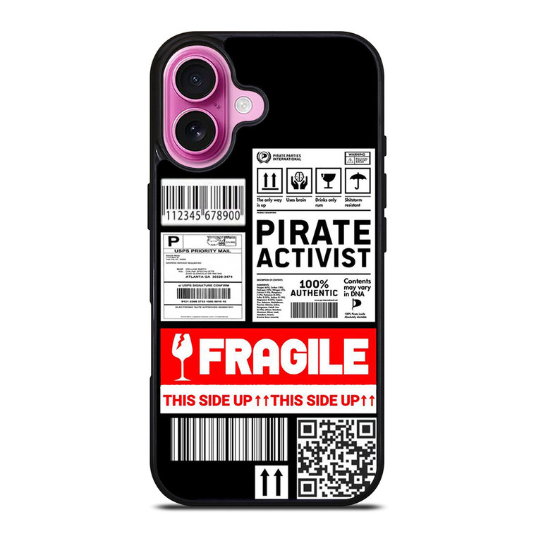 FRAGILE STAMP BARCODE LABELS iPhone 16 Plus Case Cover