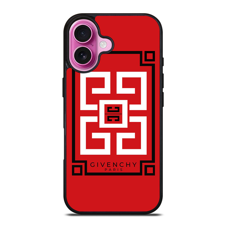 GIVENCHY PARIS ART LOGO RED iPhone 16 Plus Case Cover