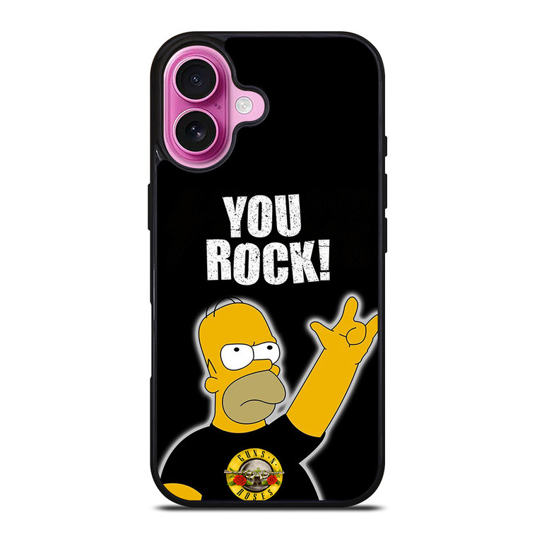 GUNS N ROSES ROCK HOMER SIMPSONS iPhone 16 Plus Case Cover