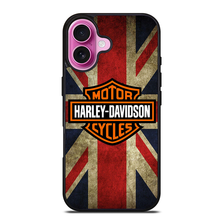HARLEY DAVIDSON BRITISH UNION JACK iPhone 16 Plus Case Cover