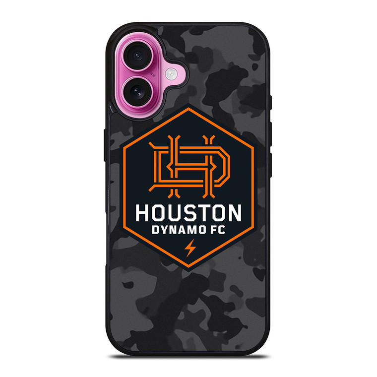 HOUSTON DYNAMO FC MLS BLACK CAMO iPhone 16 Plus Case Cover