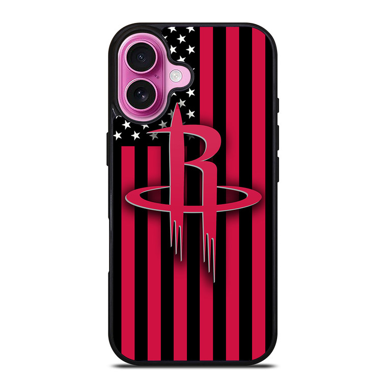 HOUSTON ROCKETS NBA USA FLAG iPhone 16 Plus Case Cover