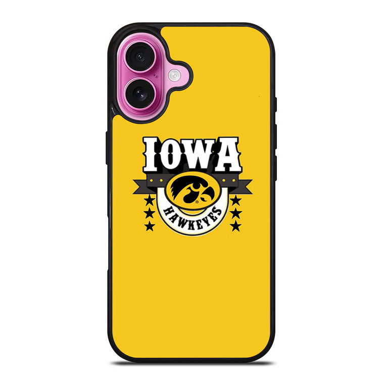 IOWA HAWKEYES LOGO UNIVERSITY BASKETBALL TEAM iPhone 16 Plus Case Cover
