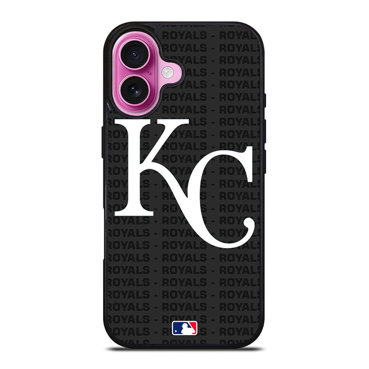 KANSAS CITY ROYALS BASEBALL BLACK iPhone 16 Plus Case Cover