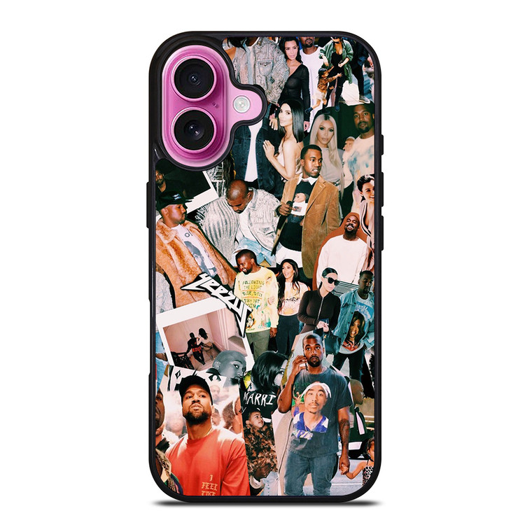 KANYE WEST RAPPER COLLAGE iPhone 16 Plus Case Cover