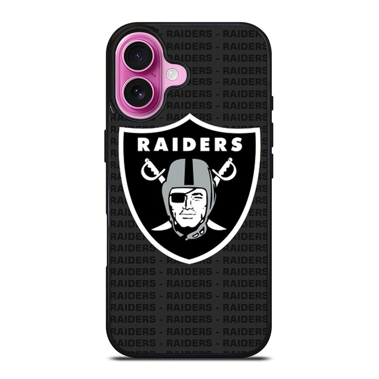 LAS VEGAS RAIDERS FOOTBALL TEXT iPhone 16 Plus Case Cover