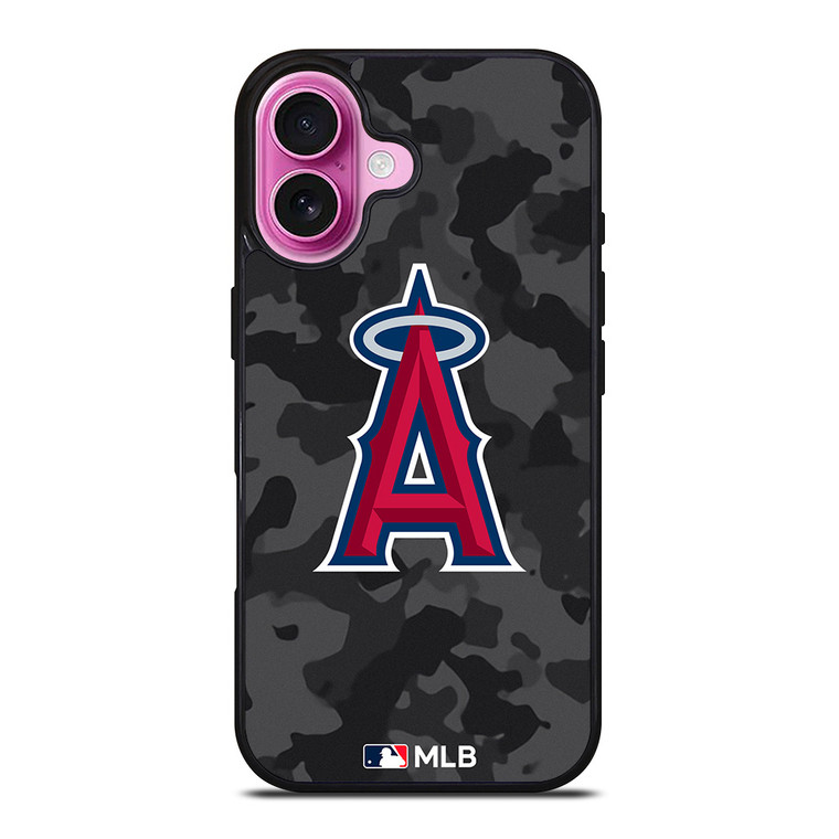 LOS ANGELES ANGELS BASEBALL BLACK CAMO iPhone 16 Plus Case Cover