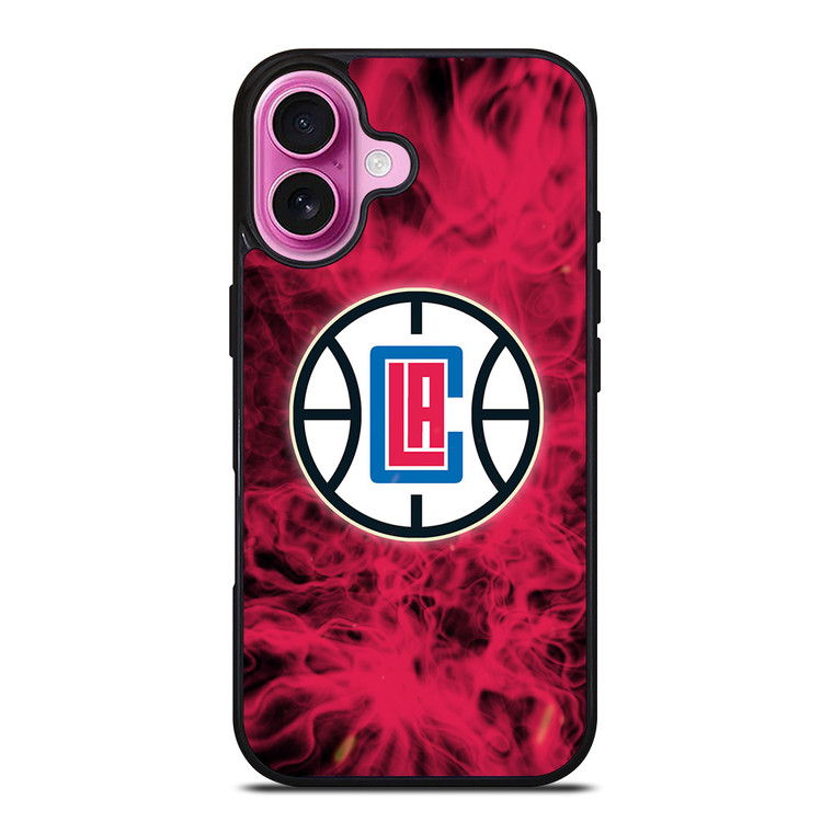LOS ANGELES CLIPPERS BASKETBALL NBA FIRE iPhone 16 Plus Case Cover