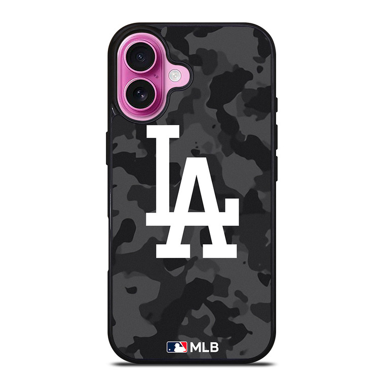 LOS ANGELES DODGERS BASEBALL BLACK CAMO iPhone 16 Plus Case Cover LOS ANGELES DODGERS BASEBALL BLACK CAMO iPhone 16 Plus Case Cover