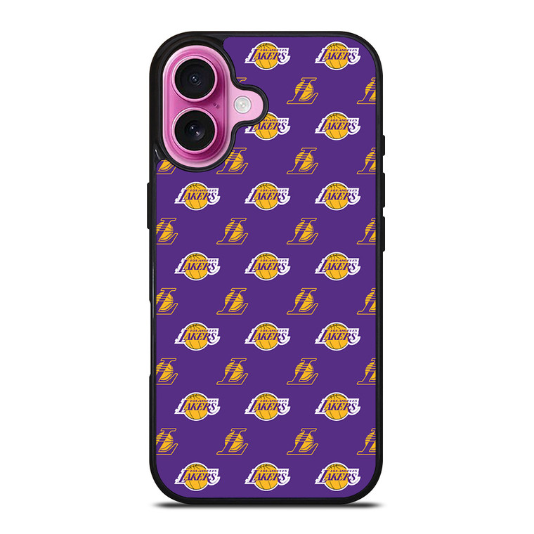 LOS ANGELES LAKERS NBA PATTERN iPhone 16 Plus Case Cover