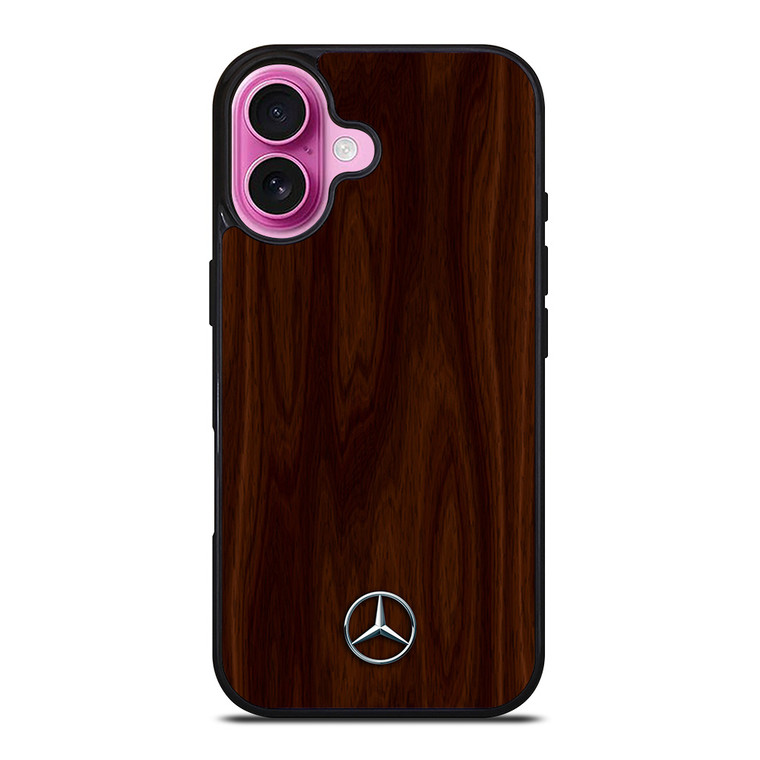 MERCEDES BENZ WOOD BROWN iPhone 16 Plus Case Cover