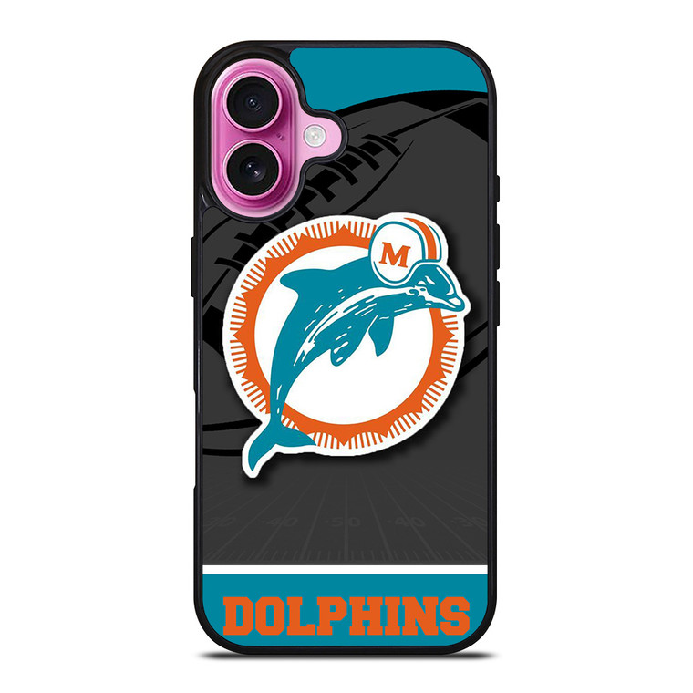 MIAMI DOLPHINS NFL TEAM iPhone 16 Plus Case Cover