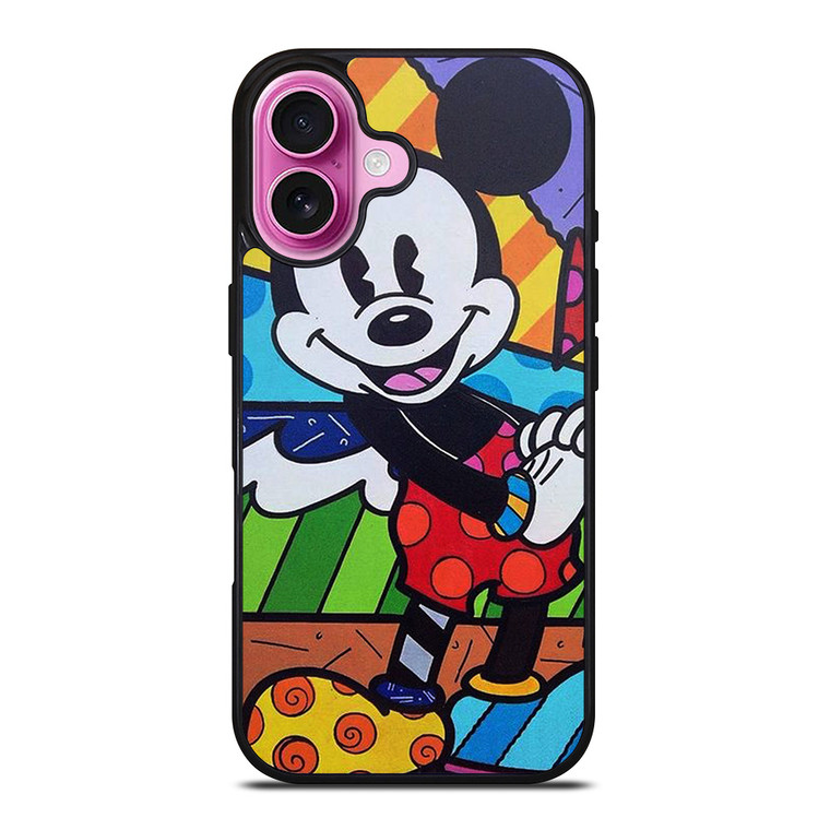 MICKEY MOUSE ROMERO BRITTO ART iPhone 16 Plus Case Cover