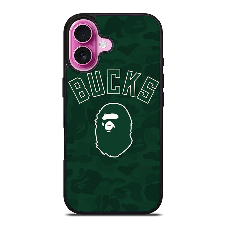 MILWAUKEE BUCKS X BAPE CAMO iPhone 16 Plus Case Cover MILWAUKEE BUCKS X BAPE CAMO iPhone 16 Plus Case Cover