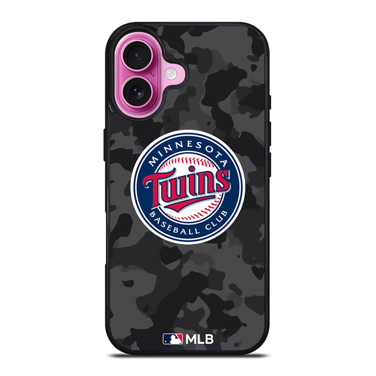 MINNESOTA TWINS BASEBALL BLACK CAMO iPhone 16 Plus Case Cover