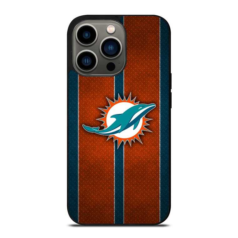 MIAMI DOPHINS NFL METAL STRIPE iPhone 13 Pro Case Cover