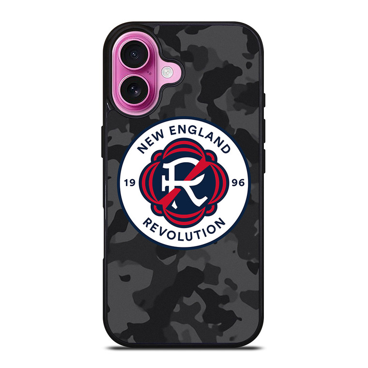 NEW ENGLAND REVOLUTION MLS BLACK CAMO iPhone 16 Plus Case Cover