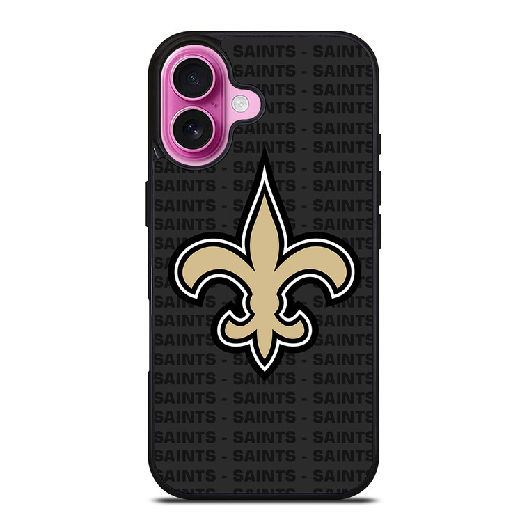 NEW ORLEANS SAINTS FOOTBALL TEXT iPhone 16 Plus Case Cover