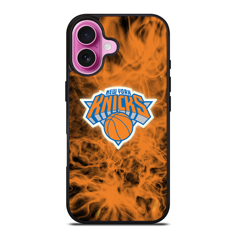 NEW YORK KNICKS BASKETBALL NBA FIRE iPhone 16 Plus Case Cover